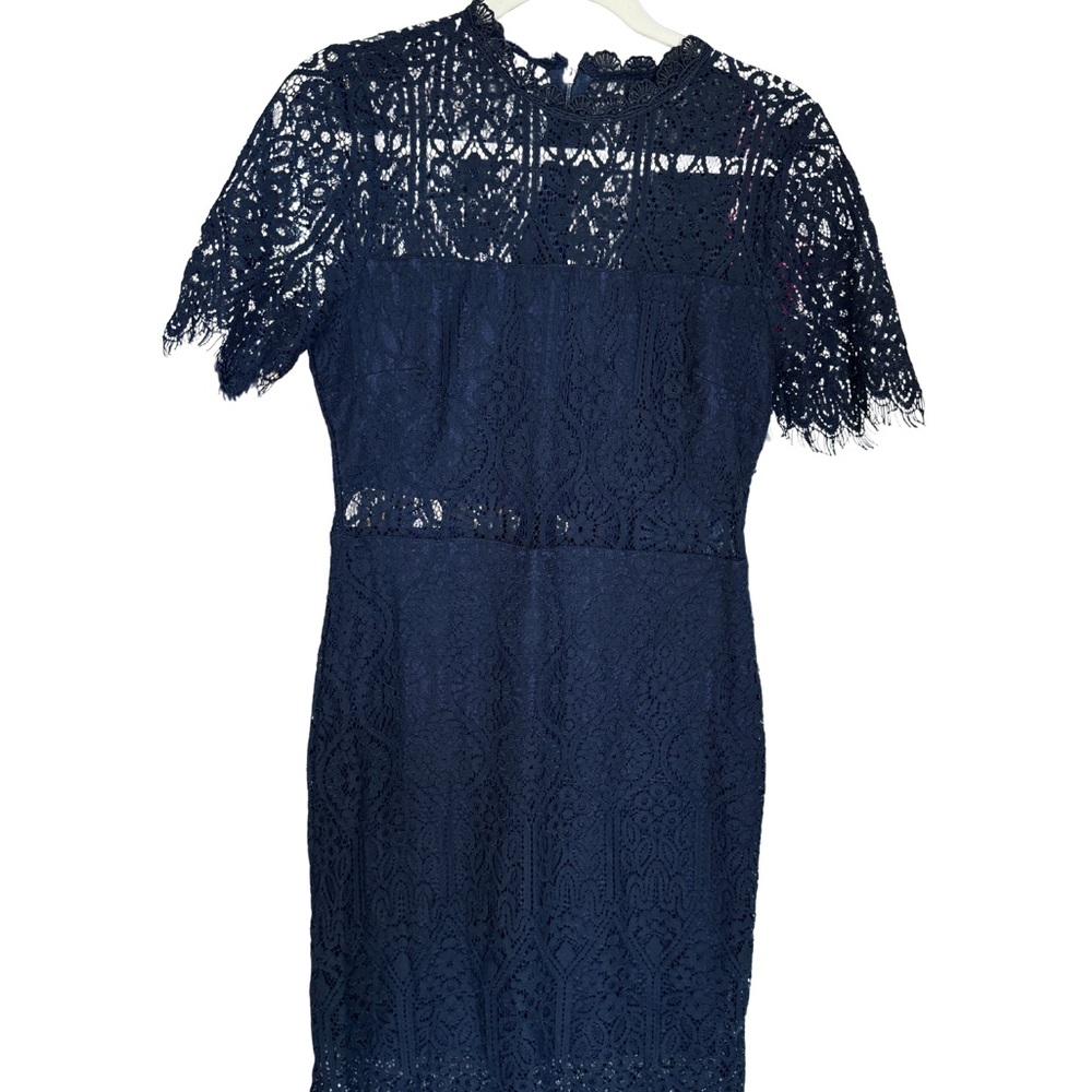 Lulu's Navy Lace Mini Dress